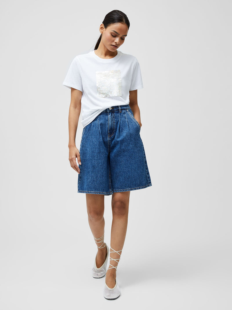 Sequin Jersey Short Sleeve T-Shirt