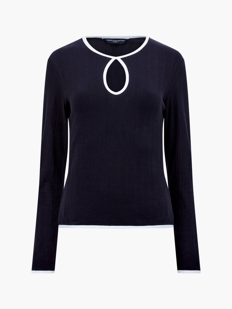 Sasia Rib Contrast Binding Top