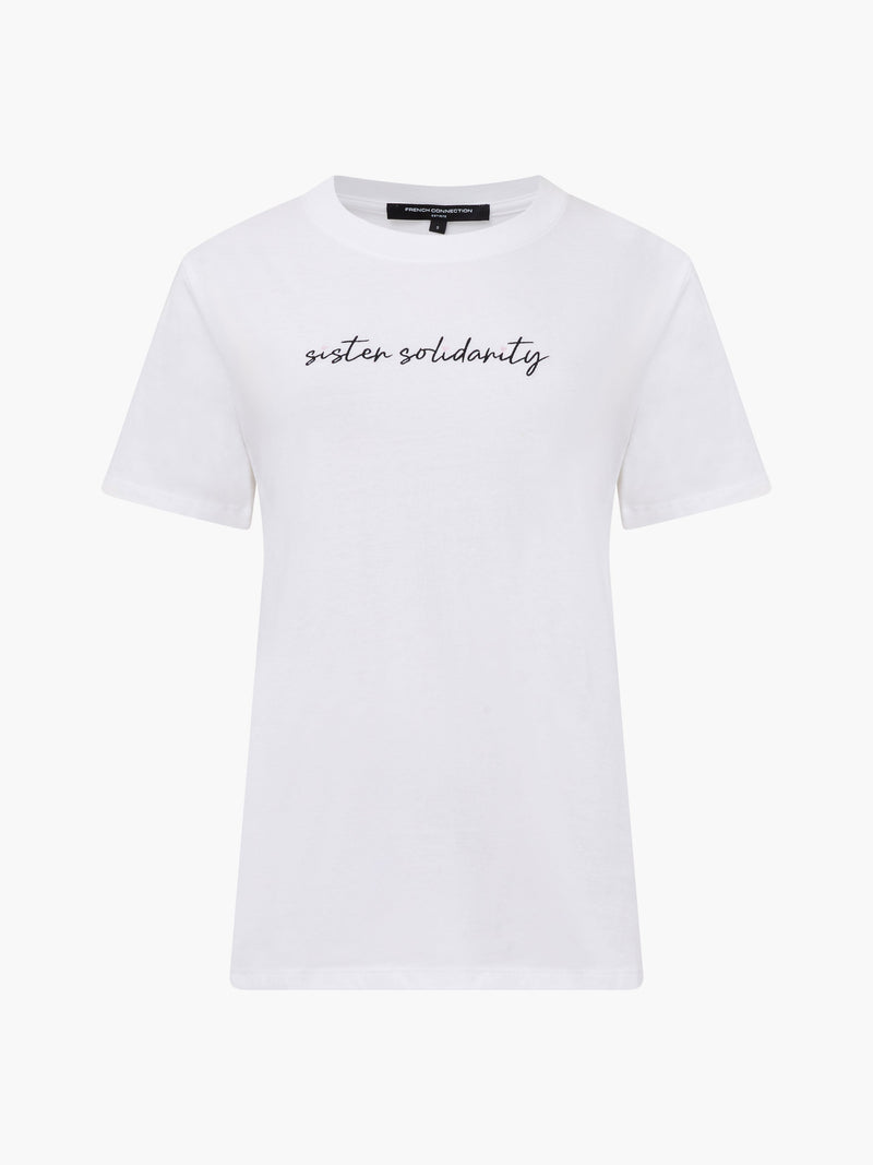 Sister Solidarity Embroidered Graphic T-Shirt