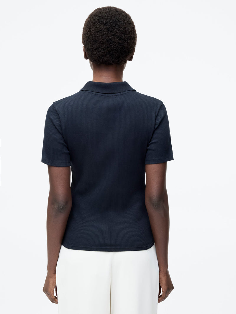 Ribbed Polo Shirt
