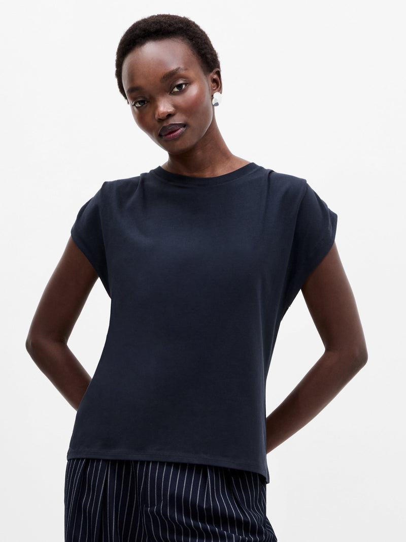 Rallie Pleated Shoulders T-Shirt