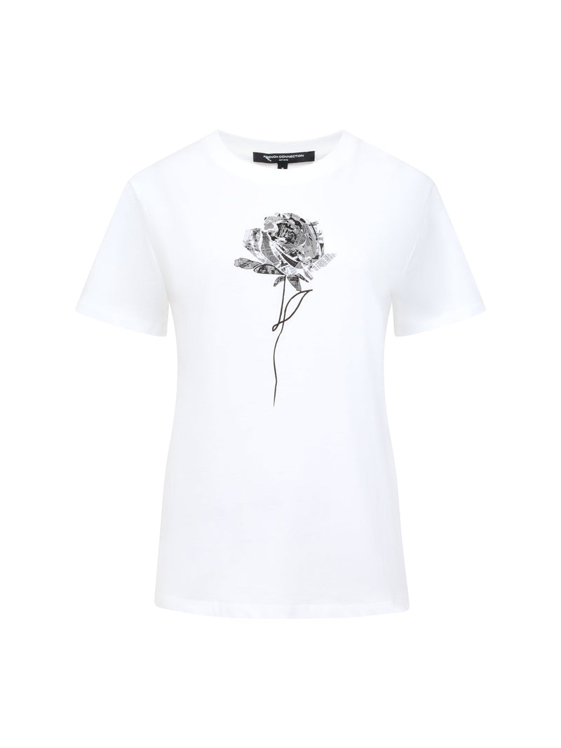 Rose Print Graphic T-Shirt