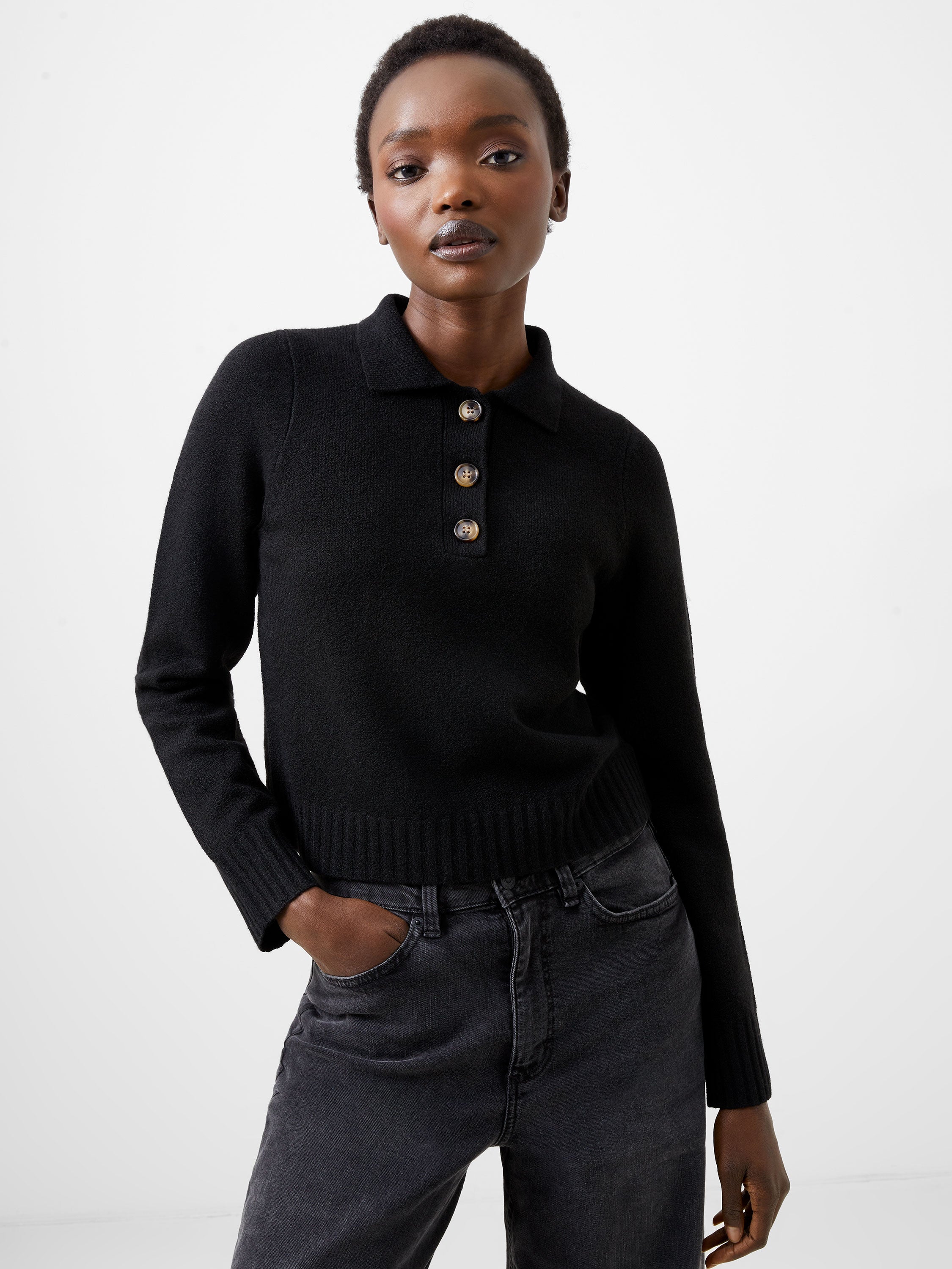Vhari Recycled Long Sleeve Button Up Jumper