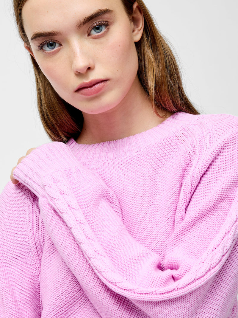 Lily Cable Knit Balloon Sleeve Jumper