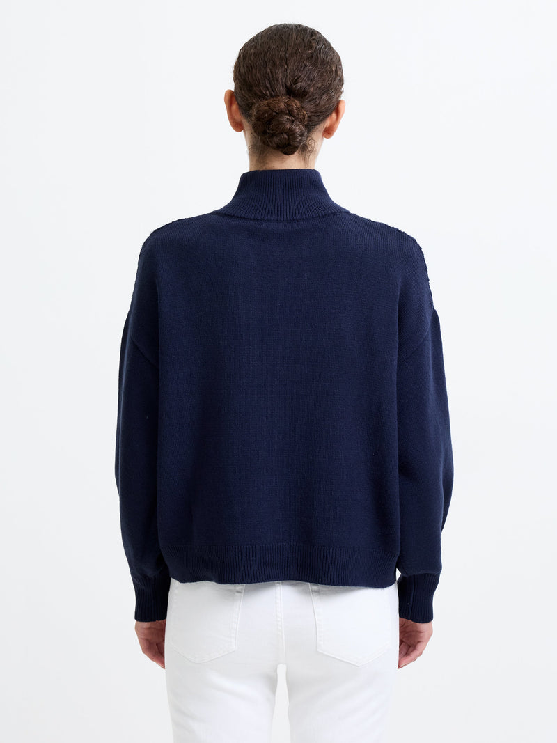 Babysoft Cable Knit Half Zip Jumper