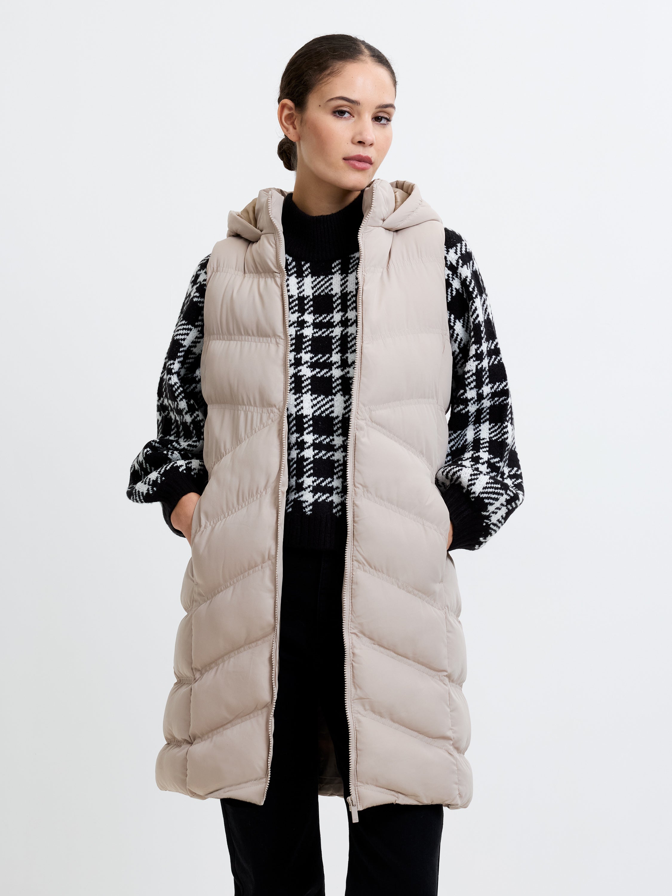 Hooded Chevron Row Gilet