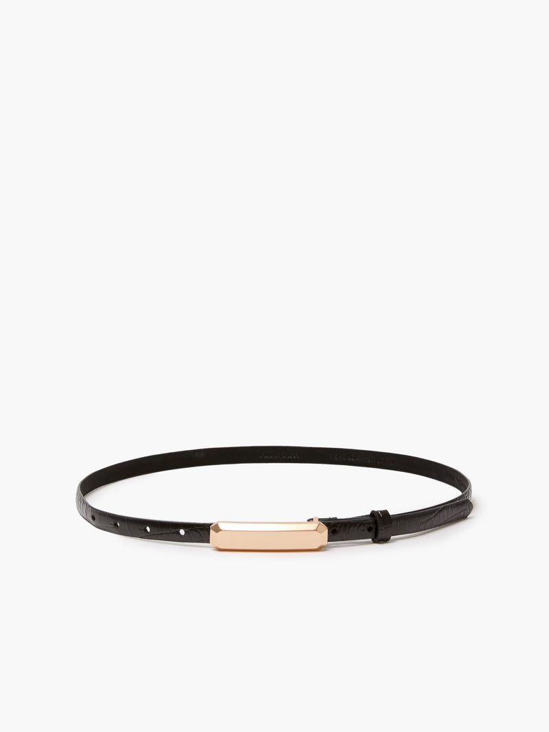 Leather Croc Bar Belt