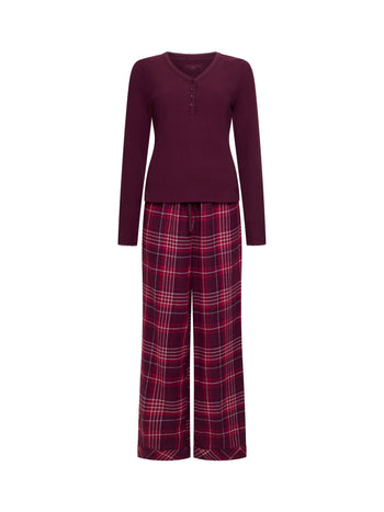 Ribbed Check Pyjama Set
