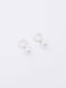 Drop Faux Pearl Huggie Hoop Earrings