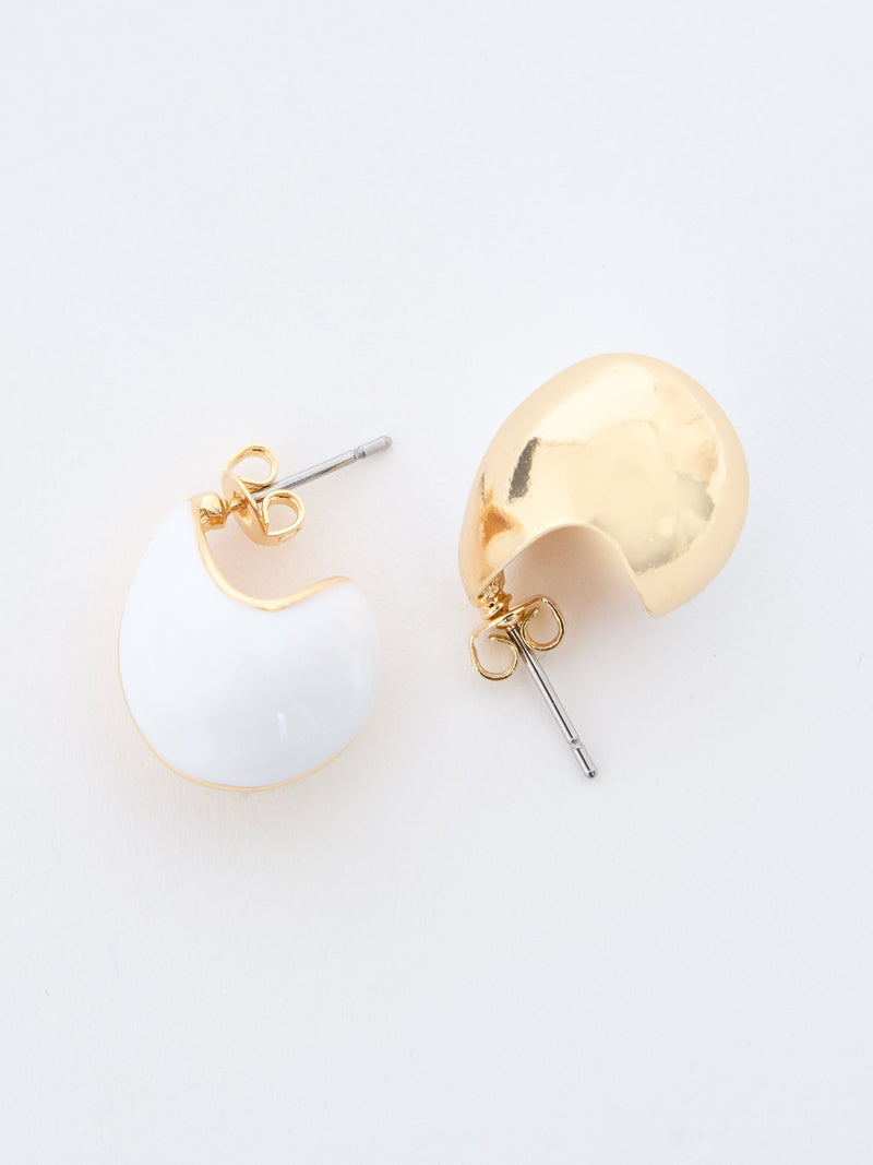 Small Two Tone Teardrop Earrings