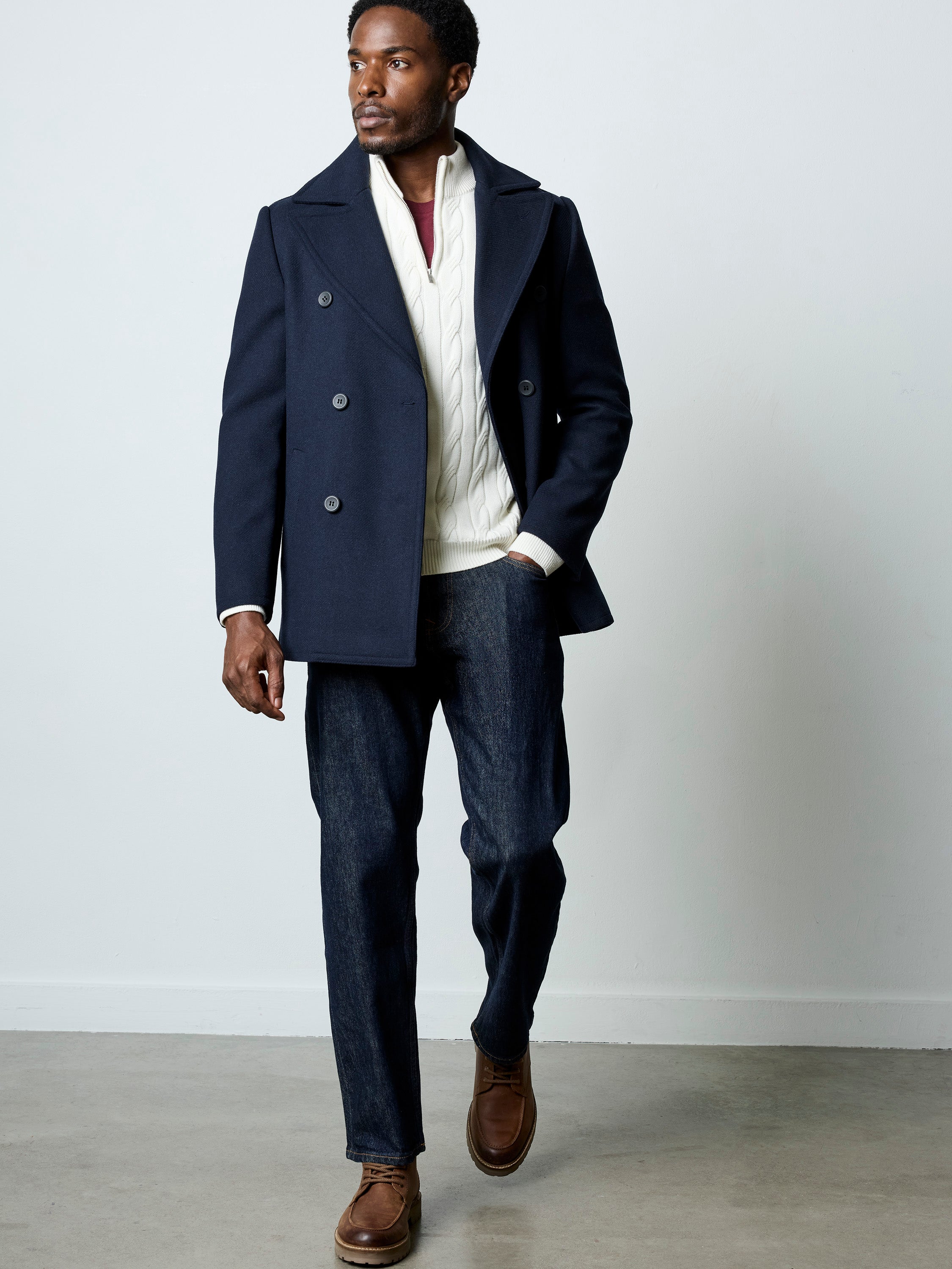 Wool Blend Peacoat