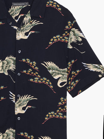 Bird Viscose Revere Short Sleeve Shirt