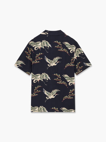 Bird Viscose Revere Short Sleeve Shirt
