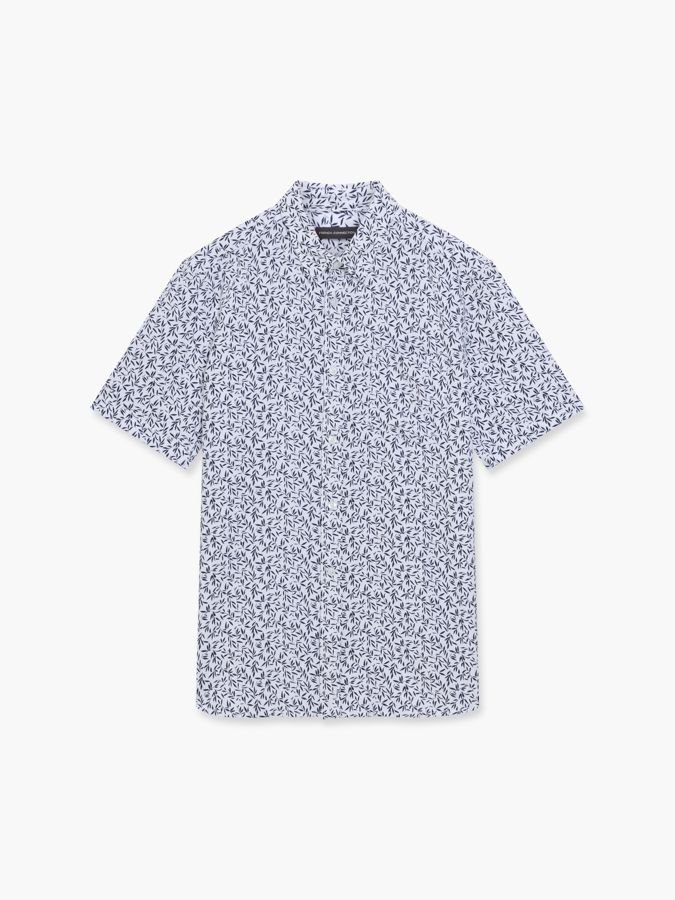 Linen Leaf Short Sleeve Shirt