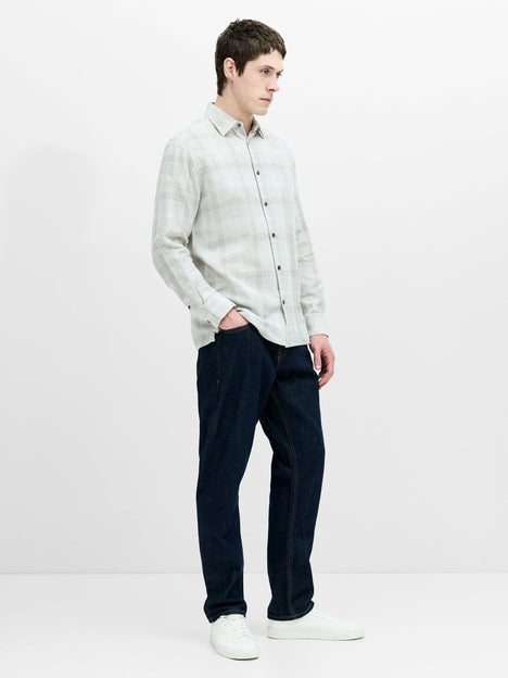 Barrow Dobby Textured Check Long Sleeve Shirt