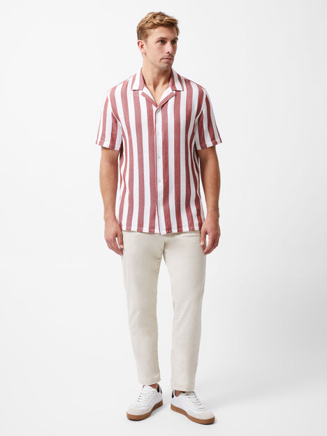 Waffle Striped Short Sleeve Shirt