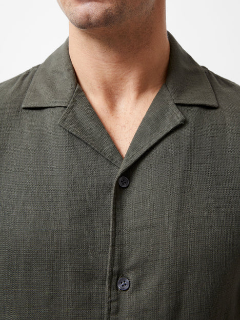 Short Sleeve Matty Weave Revere Shirt