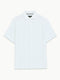 Short Sleeve Open Weave White Button-Through Shirt