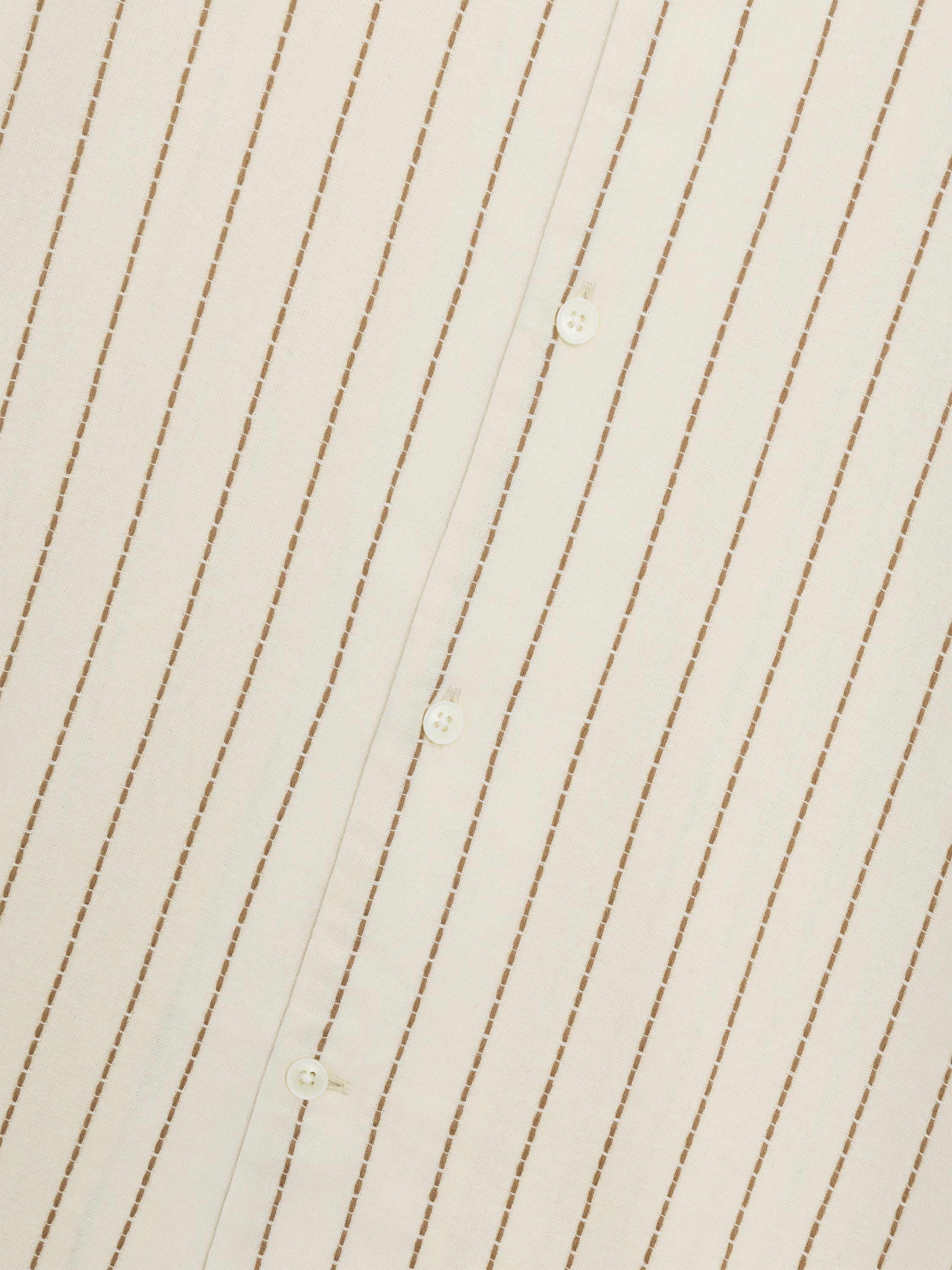 Short Sleeve Contrast Stitch Stripe Shirt