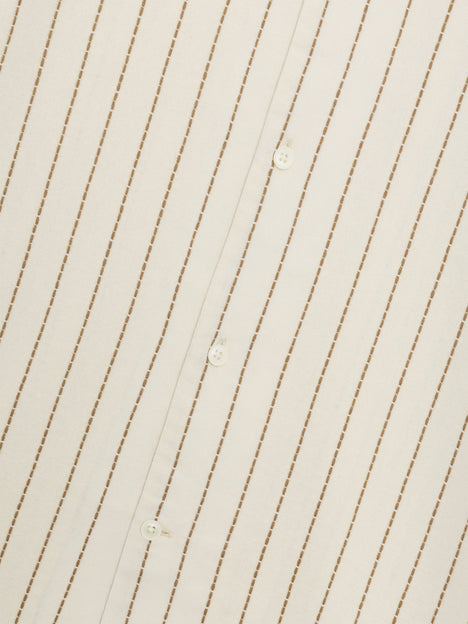 Short Sleeve Contrast Stitch Stripe Shirt