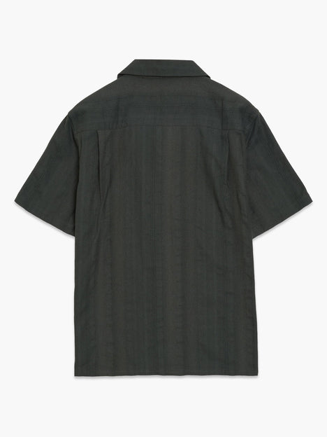 Short Sleeve Textured Striped Holiday Shirt