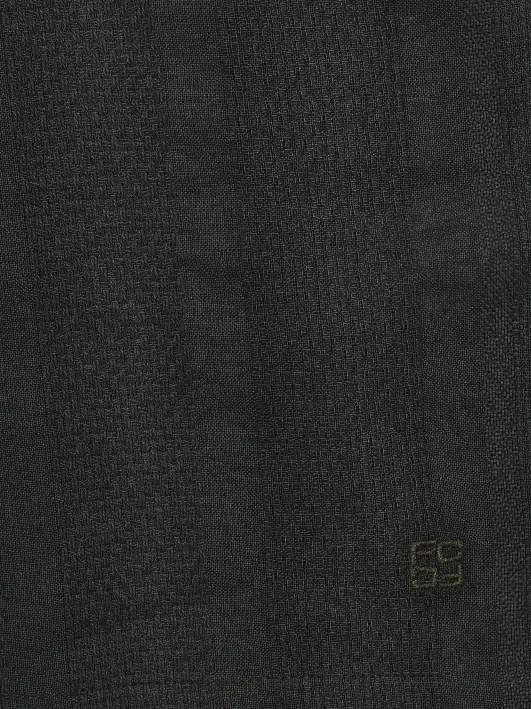 Short Sleeve Textured Striped Holiday Shirt