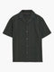 Short Sleeve Textured Striped Holiday Shirt