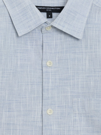 Short Sleeve Chest Pocket Slub Shirt