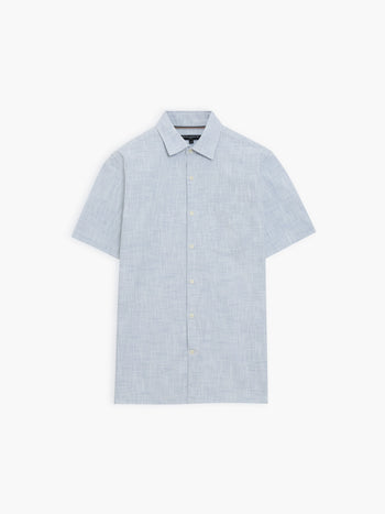 Short Sleeve Chest Pocket Slub Shirt