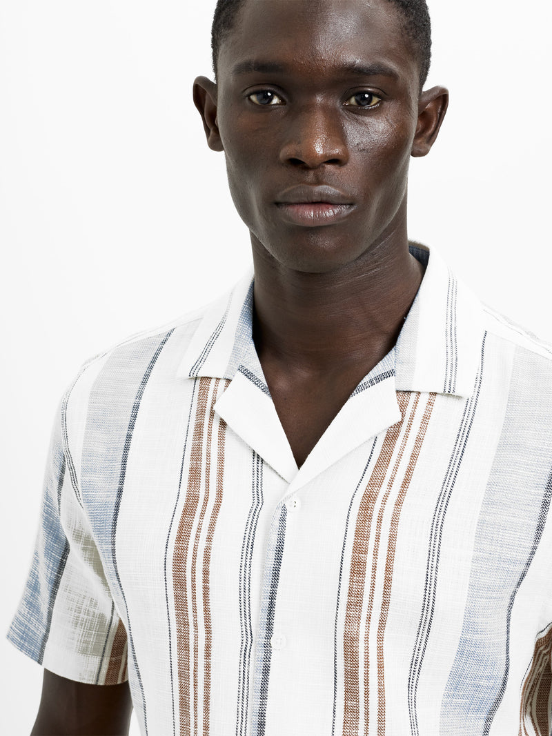 Short Sleeve Open Weave Stripe Shirt