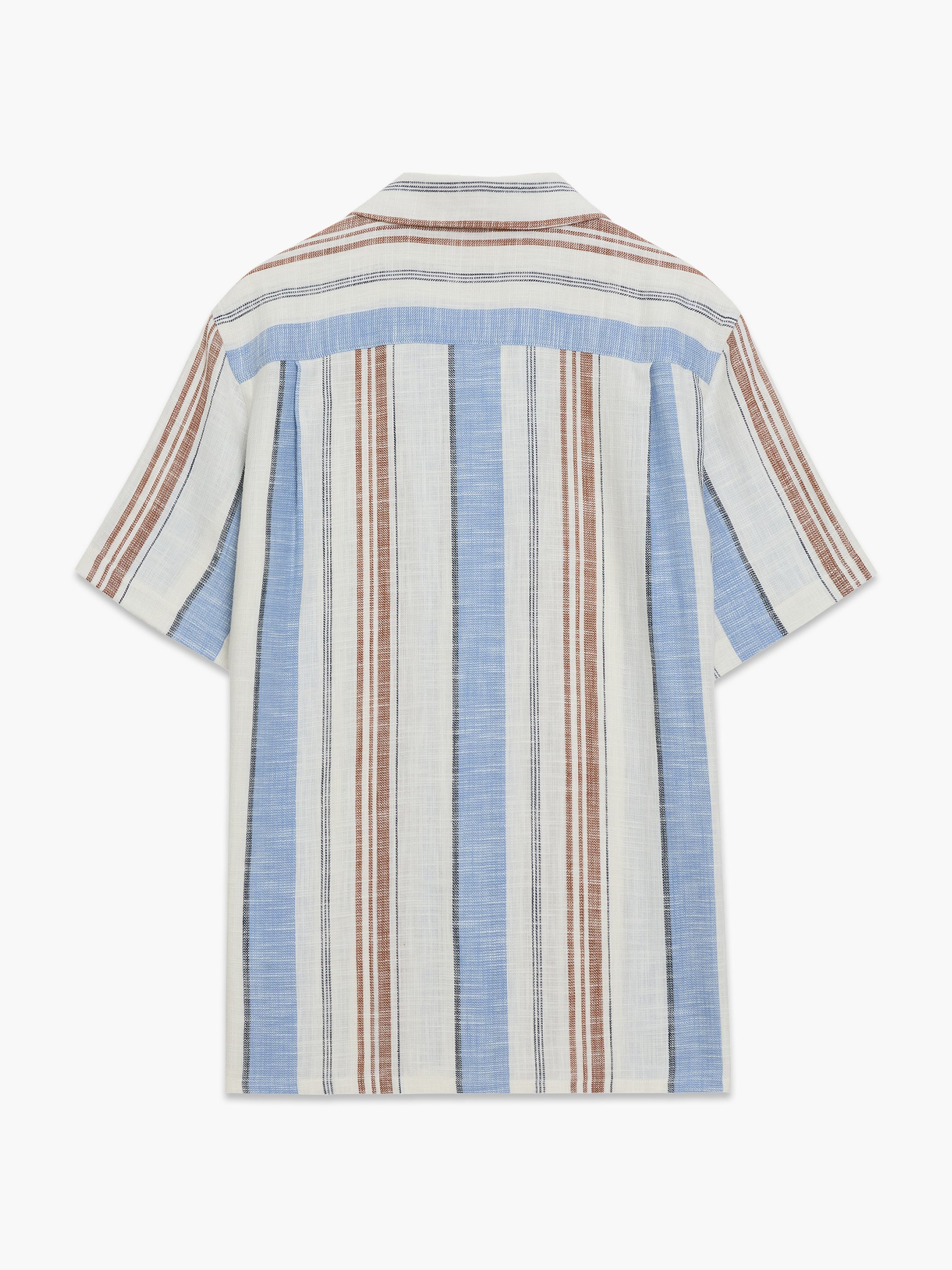 Short Sleeve Open Weave Stripe Shirt