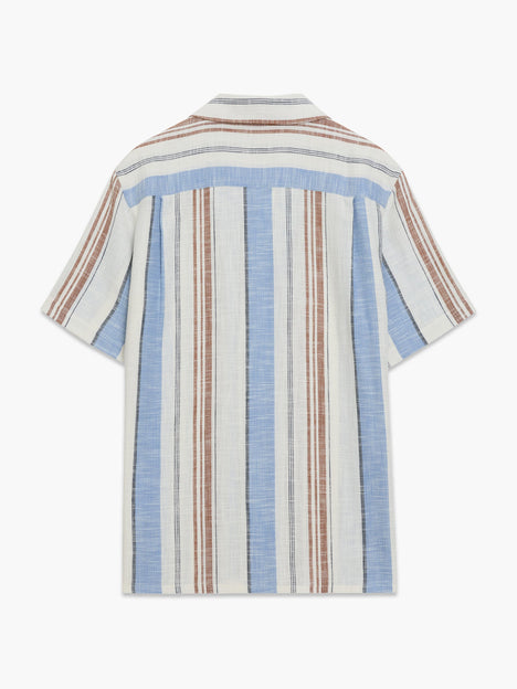 Short Sleeve Open Weave Stripe Shirt