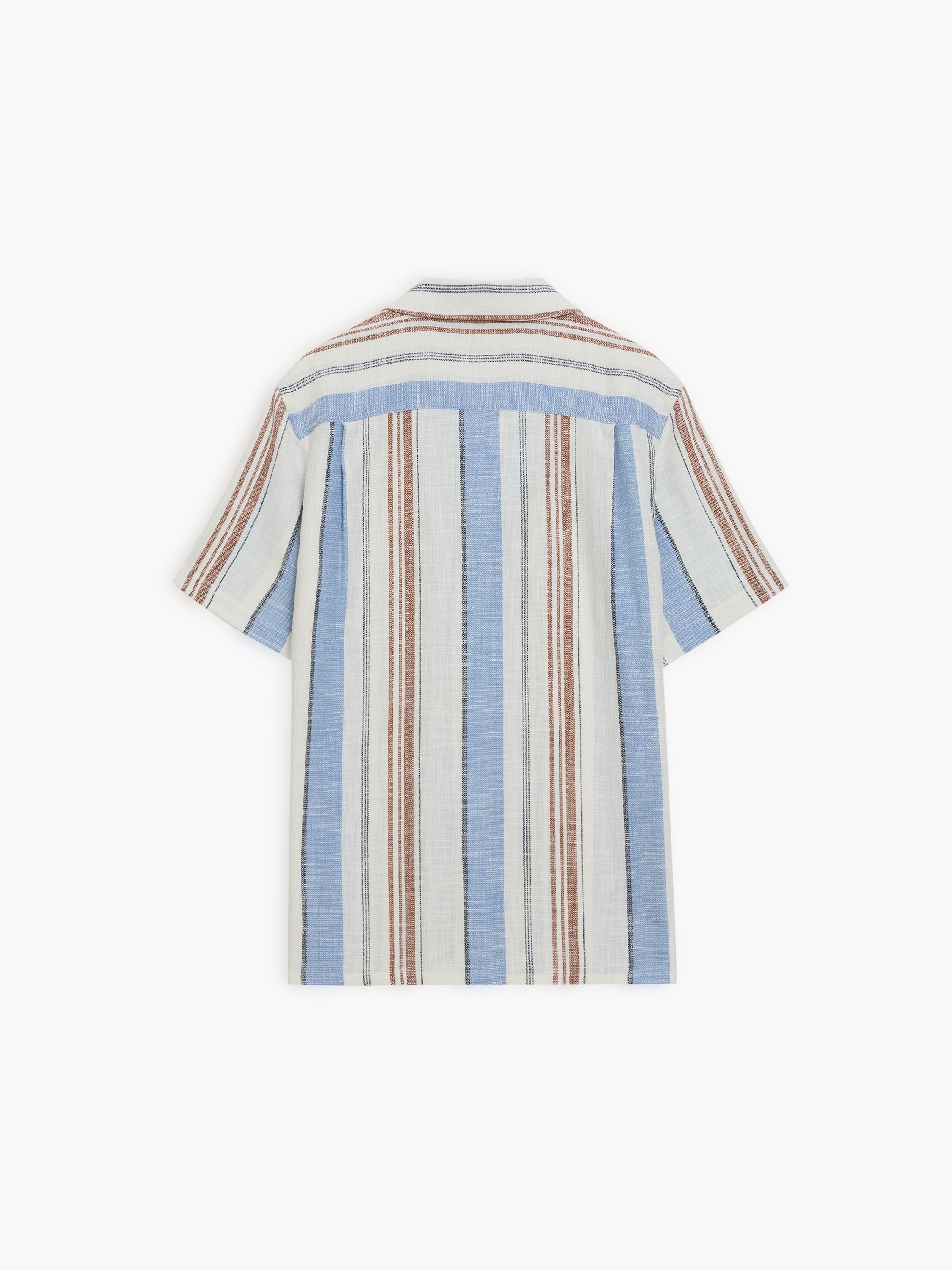 Short Sleeve Open Weave Stripe Shirt