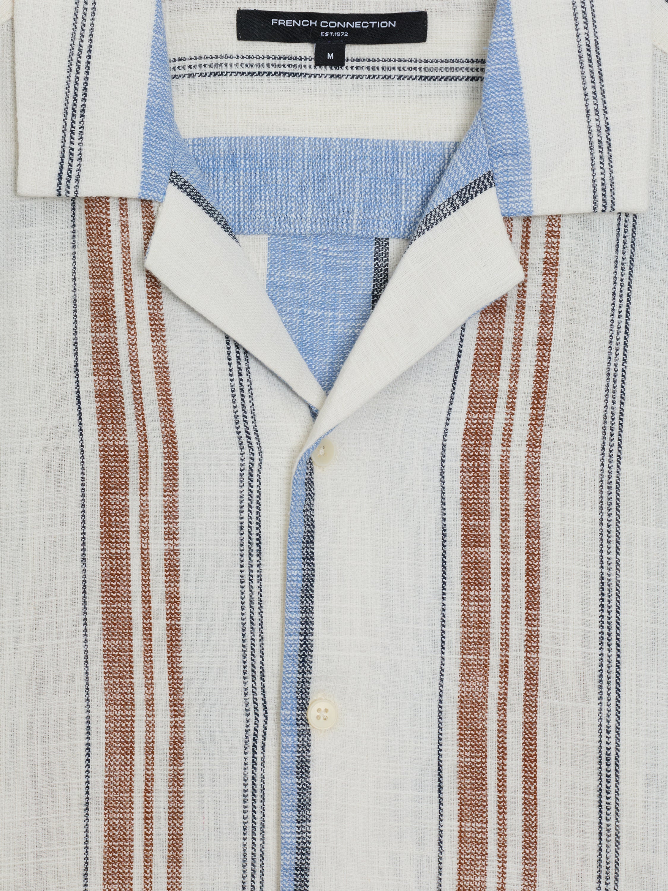 Short Sleeve Open Weave Stripe Shirt