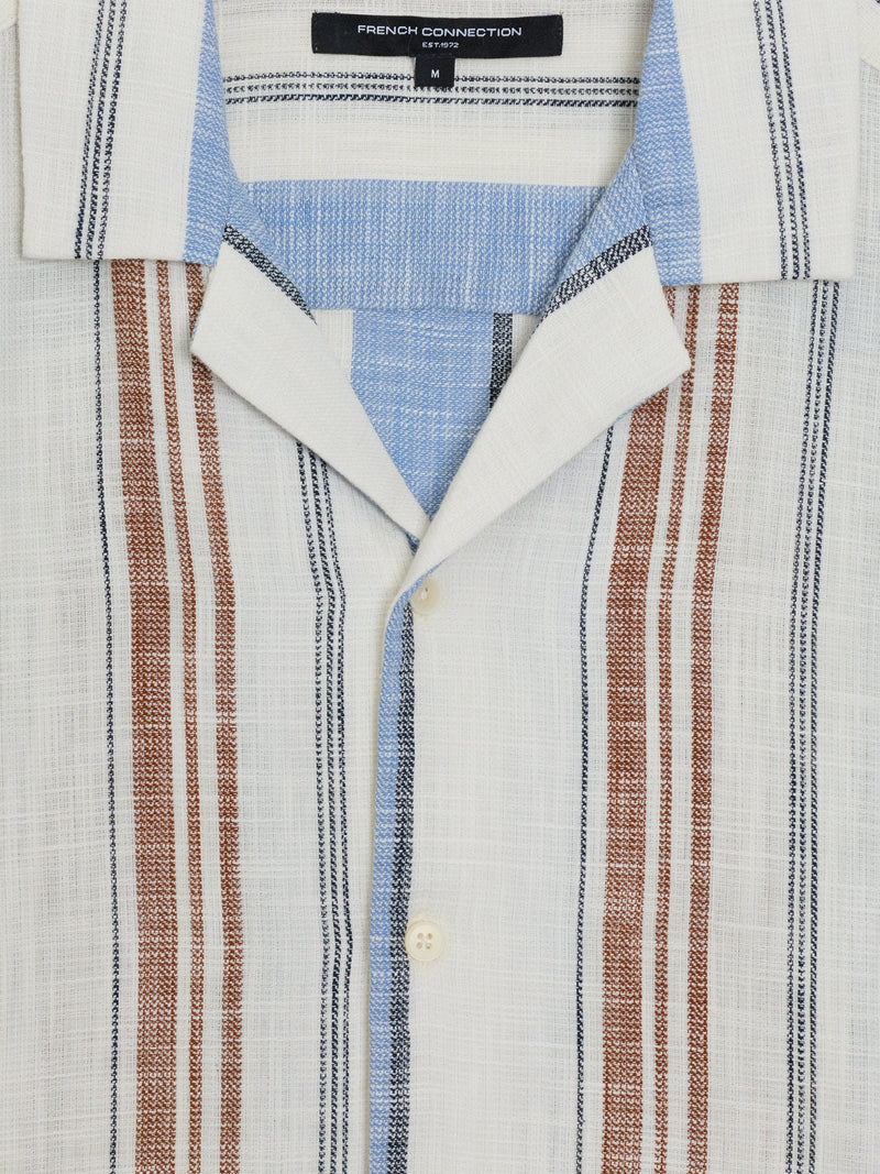 Short Sleeve Open Weave Stripe Shirt