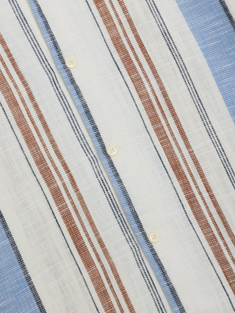 Short Sleeve Open Weave Stripe Shirt