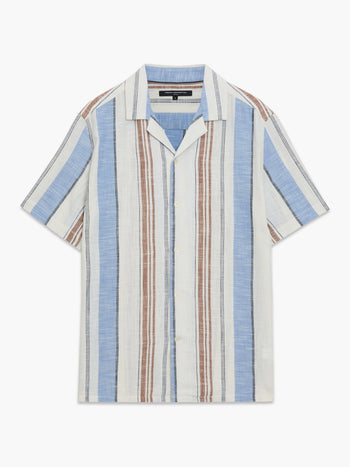 Short Sleeve Open Weave Stripe Shirt