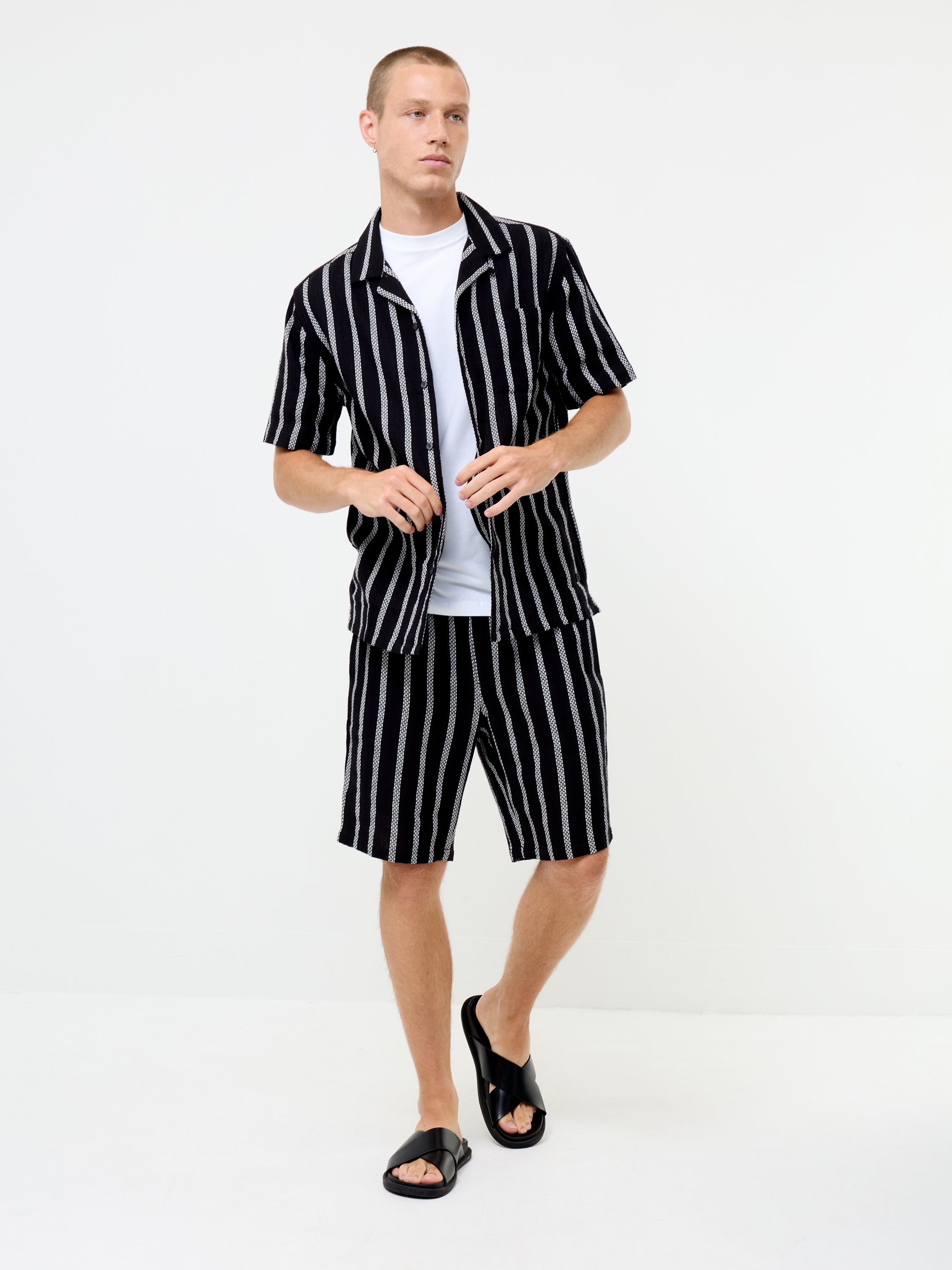 Short Sleeve Ant Stripe Combo Holiday Shirt