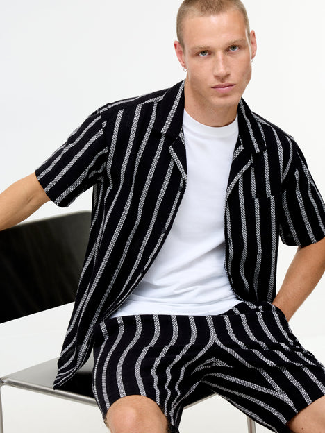 Short Sleeve Ant Stripe Combo Holiday Shirt