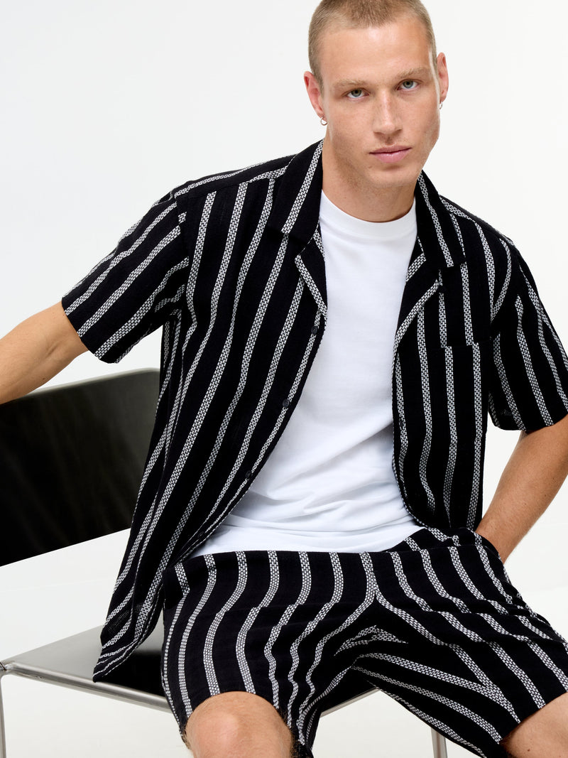 Short Sleeve Ant Stripe Combo Holiday Shirt