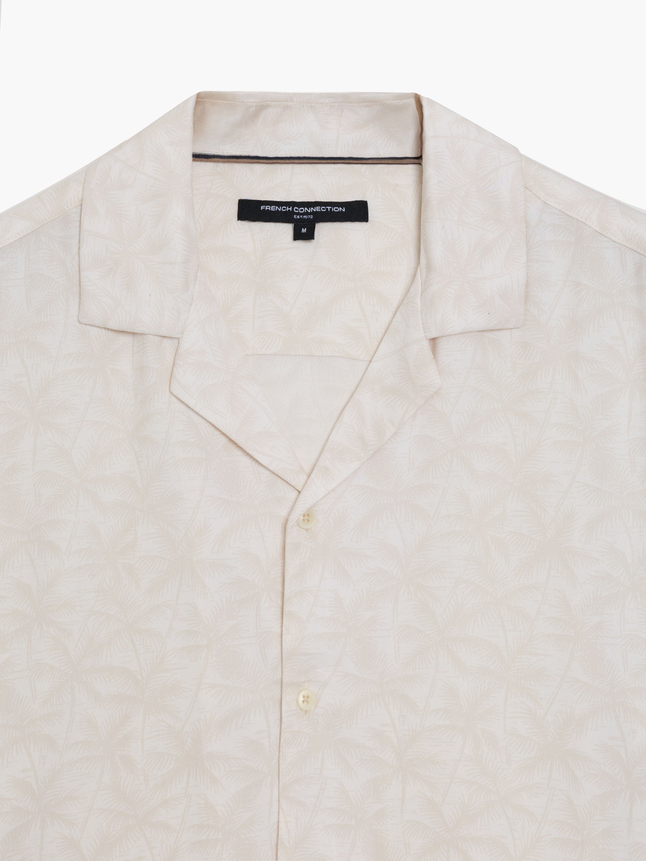 Short Sleeve Palm Print Holiday Shirt