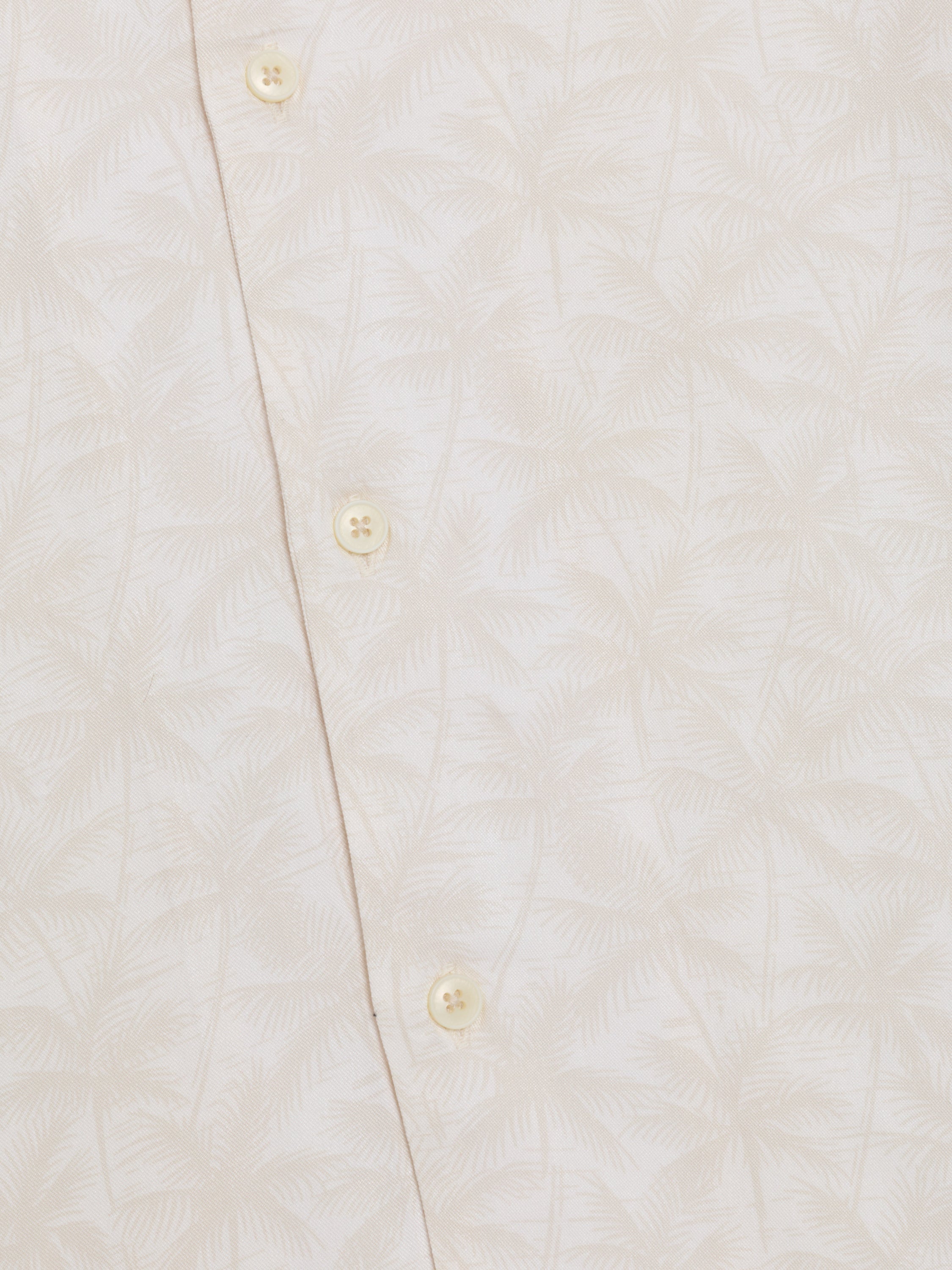 Short Sleeve Palm Print Holiday Shirt