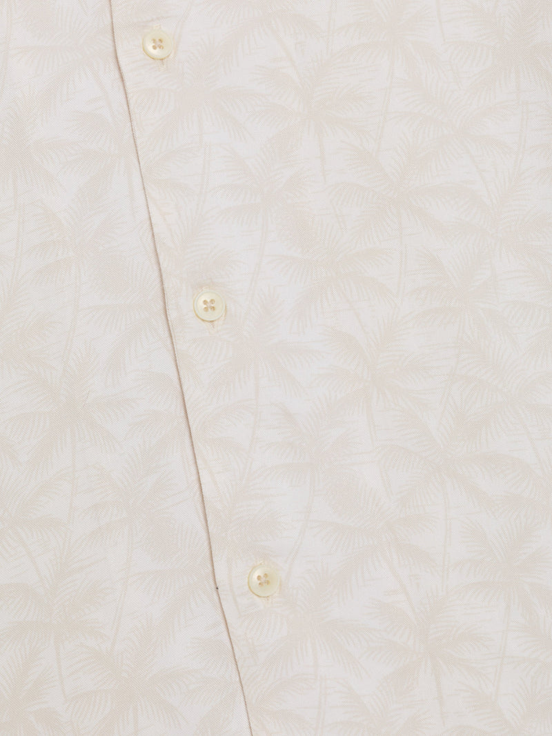 Short Sleeve Palm Print Holiday Shirt