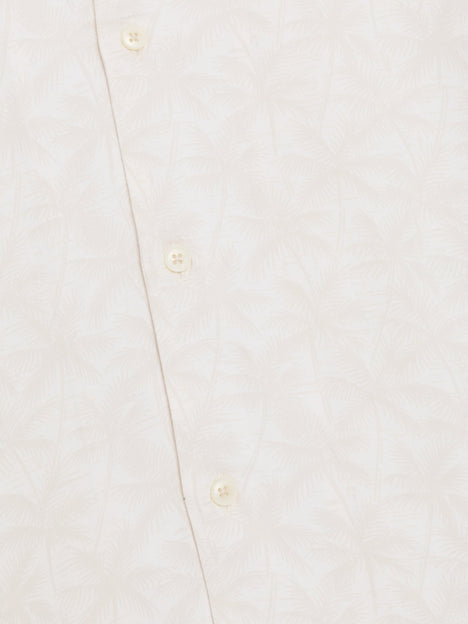 Short Sleeve Palm Print Holiday Shirt