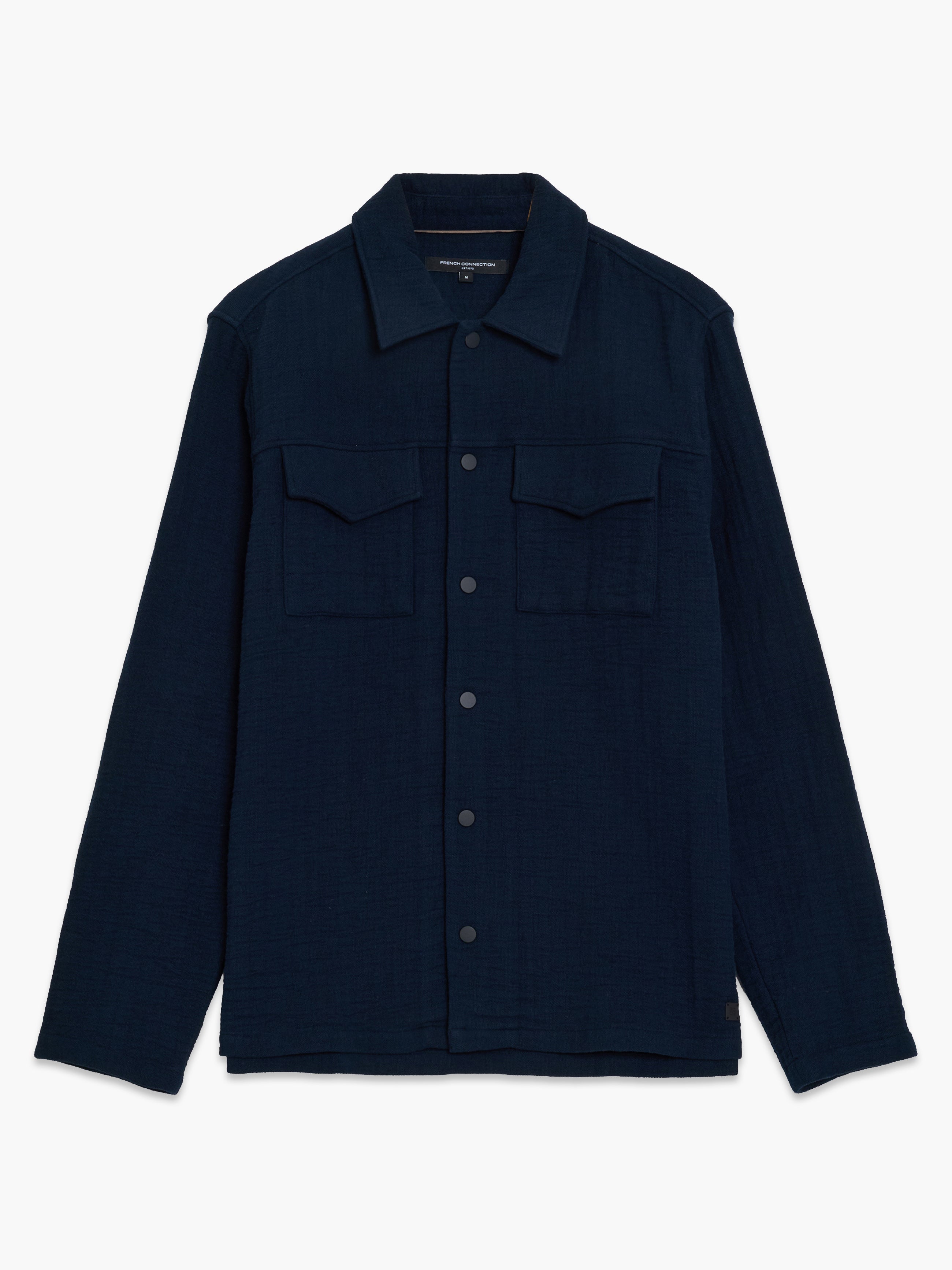 Long Sleeve Stripe Textured Canvas Shirt