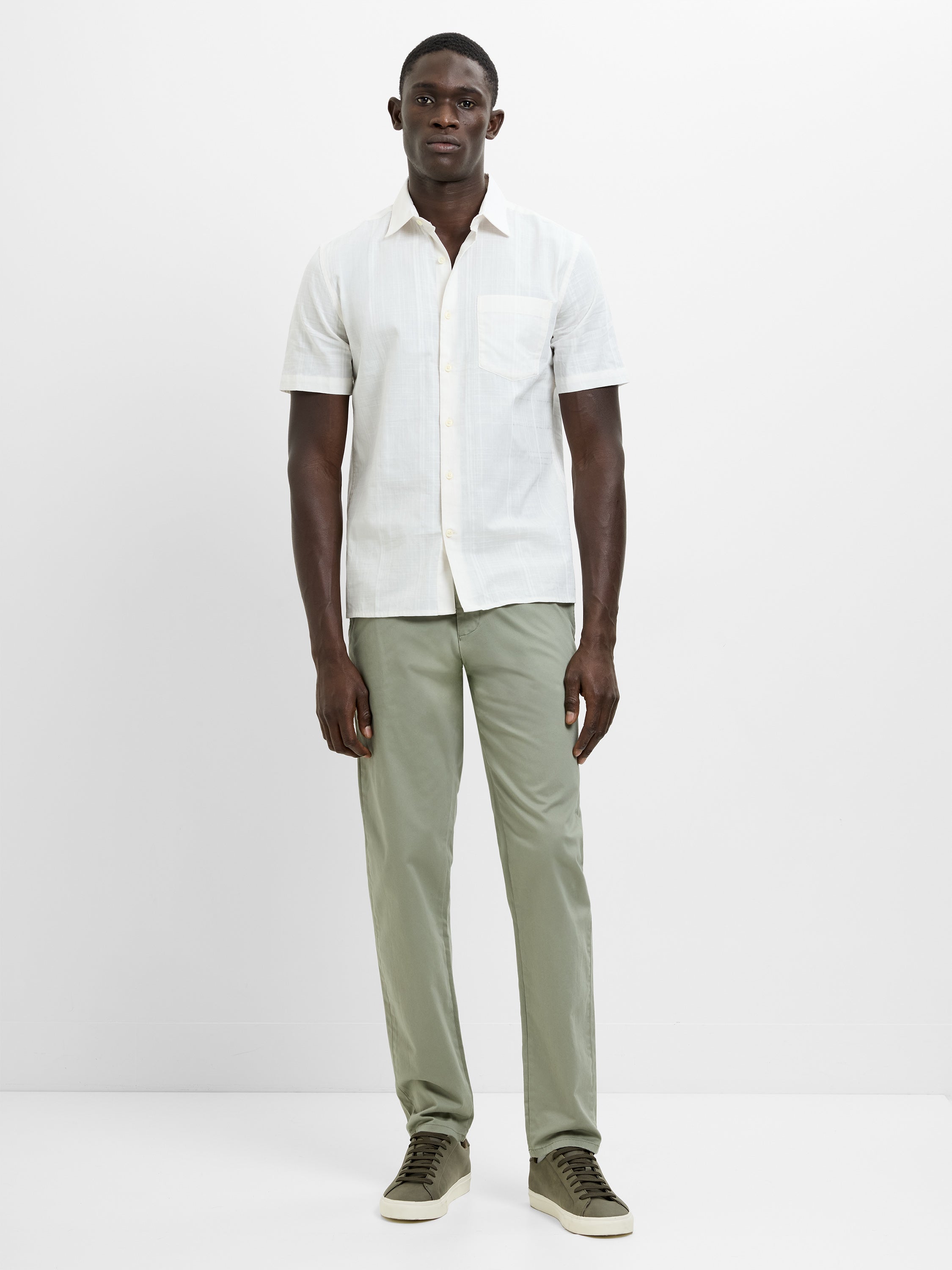 Short Sleeve Check Dobby Structure Shirt