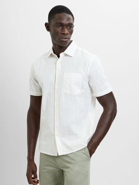 Short Sleeve Check Dobby Structure Shirt