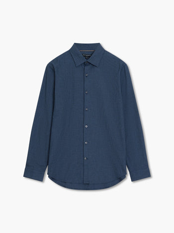 Long Sleeve Basket Weave Two Tone Tweed Shirt