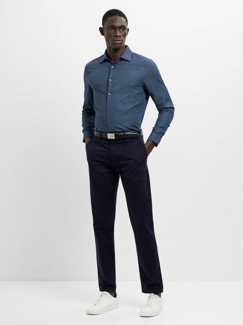 Long Sleeve Basket Weave Two Tone Tweed Shirt