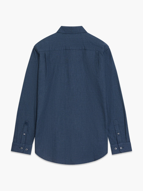 Long Sleeve Basket Weave Two Tone Tweed Shirt
